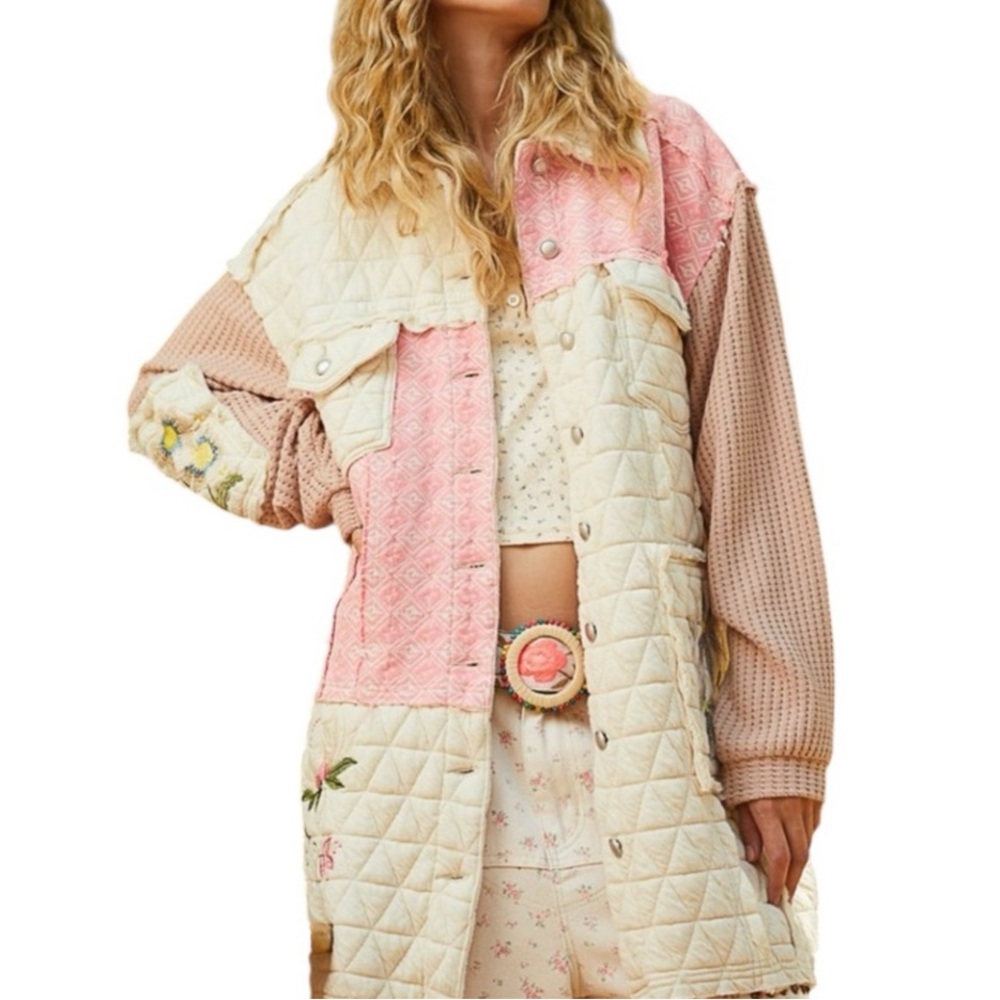 POL Boho Quilted Shacket NEW